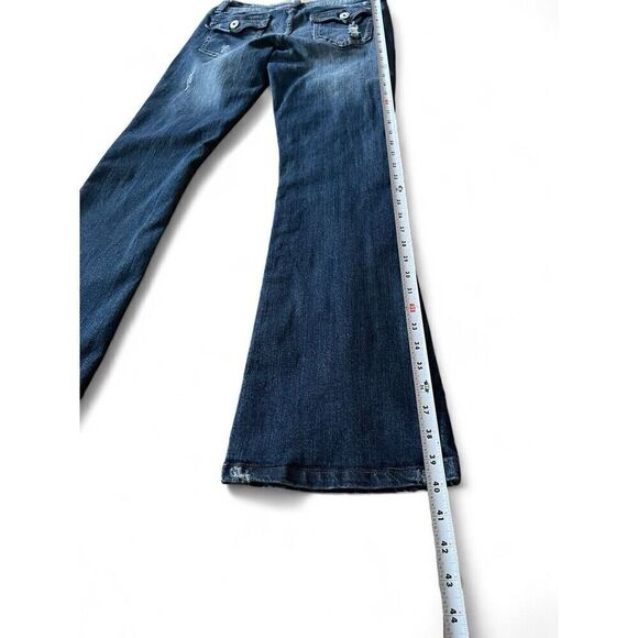 WALLFLOWER Vintage Y2K Low Rise Boot Cut Destroyed Flare Women's Jeans Great Con - Picture 4 of 8